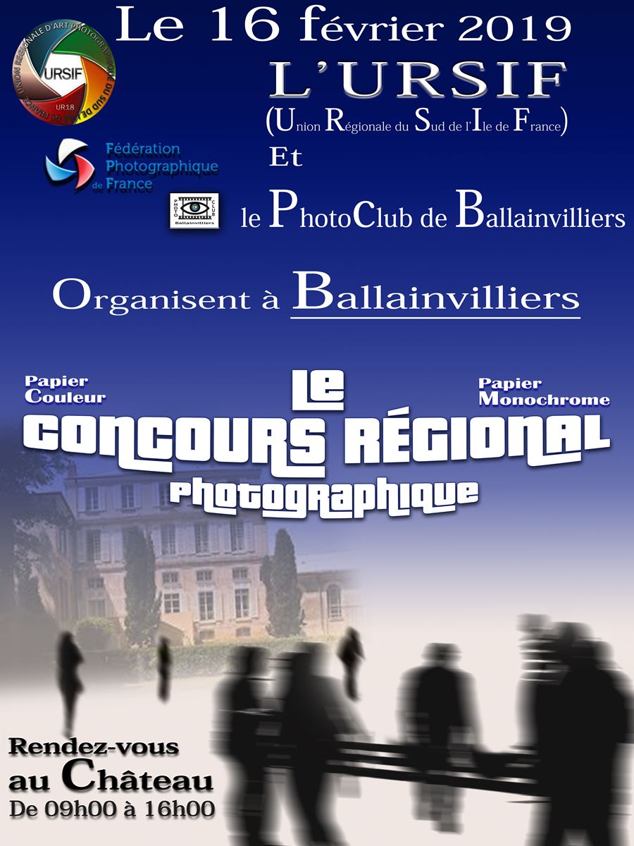 Concours régional papier couleur & monochrome à Ballainvilliers le 16 février 2019